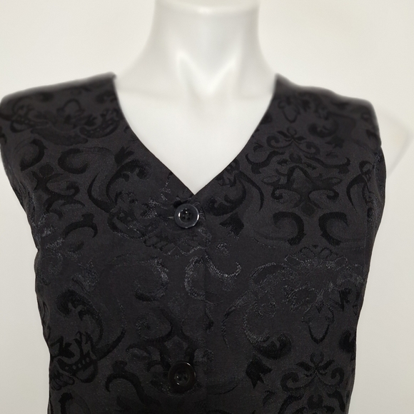Grace Karin NEW Black Jacquard Steampunk Preppy Victorian Vest Size L - Picture 3 of 14